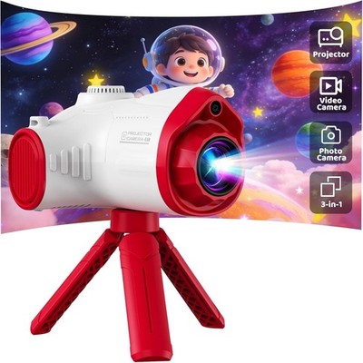 Kinderkamera, Usteetic 3 in 1 Beamer Projektor Kamera für Kinder 1080P