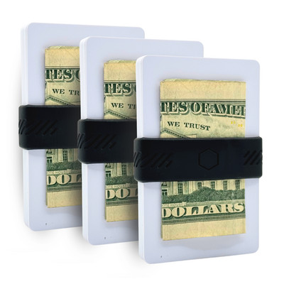 BAND[it] Minimalist Wallet   Slim Silicone Elastic Money Band Card Holder 3-Pack