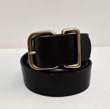GAP Italian Leather Belt BLACK 90cm/36 in Solid Brass Buckle Made in USA