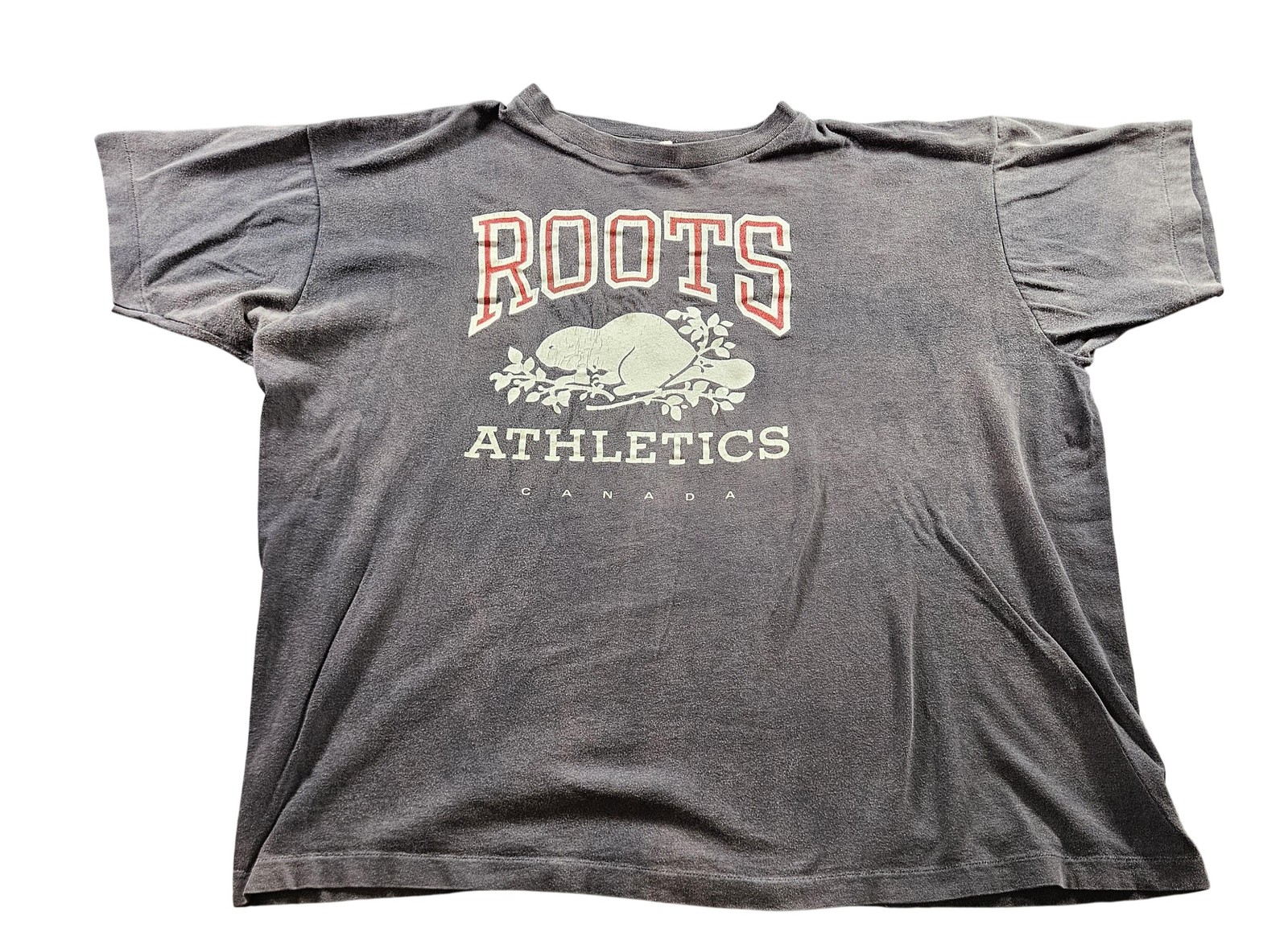 Roots Athletics Shirt Mens XL Canada Beaver Vintage Tee Faded Distressed 80s