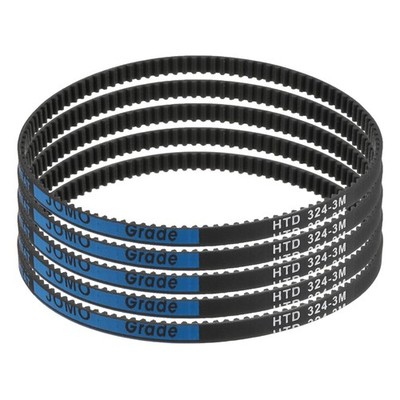 5pcs HTD-3M Rubber Timing Belt 108 Teeth, 324mm Pitch Length x 6mm Width