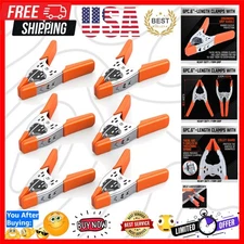 Durable 6-Inch Spring Clamps - 6-Piece Set with Non-Slip Grip & 2.5-Inch Opening