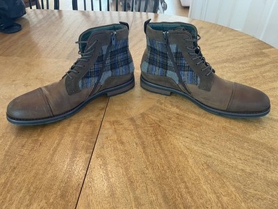 STACY ADAMS Men s Octavius Cap Toe Inside Zip Boots Brown Size 10.5, Pre-owned 