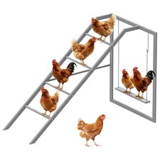 Chicken Perch Swing for Coop,Roosting Bars with Ladder for Chicken Run Access...