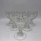6 vintage Anchor Hocking Cordials Manhattan Art Deco Sherry Wine Glasses 3.5" hi
