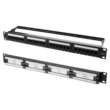 10Gbps Cat6 Patch Panel 24-Port RJ45 19 Inch Rackmount Wall Mount Cat5e