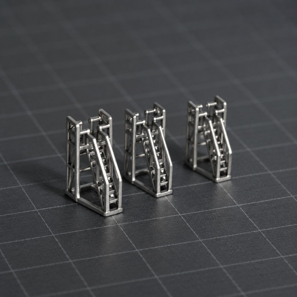 Model On Ladder 3 Pieces Scale Model Stair with Ladder Frame Realistic Diorama ...