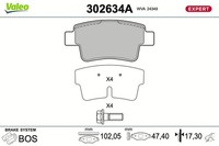 Valeo Bremsbelagsatz, Scheibenbremse 302634A FüR Abarth Passend FüR Fiat Opel