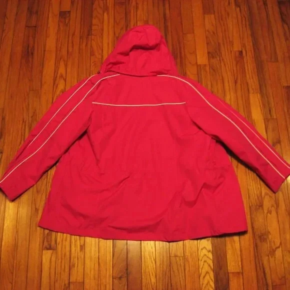 Zero X Posur full zip women's rain coat with hood Red size 1X - Image 2 of 4