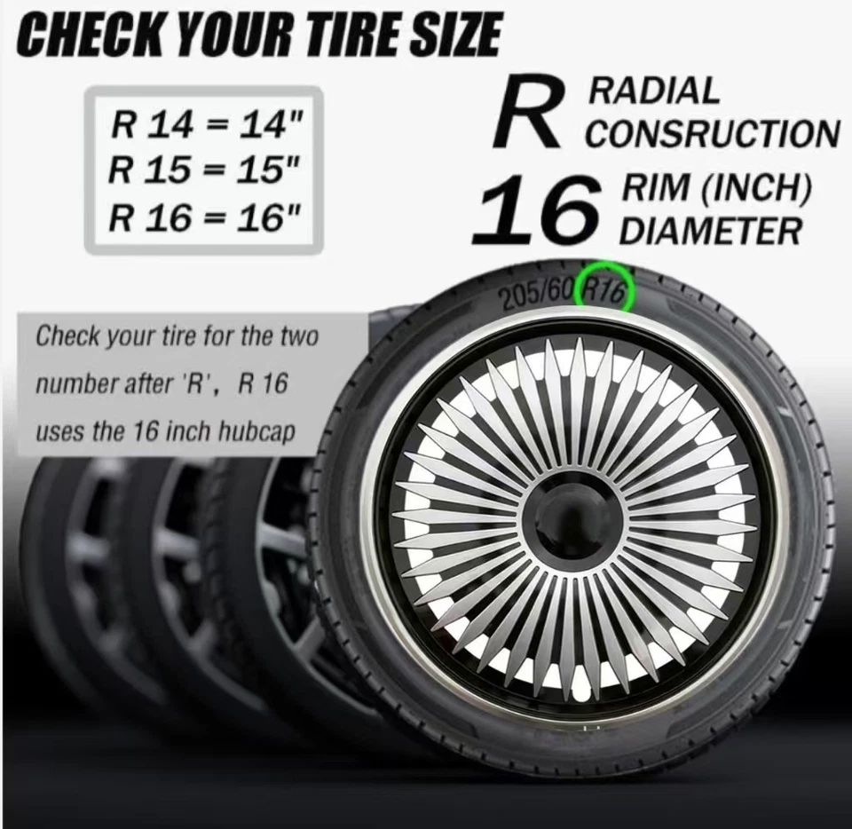 4Pcs Hubcap Wheel 16" Rim Cover Hub Cap For Steel Wheel For Scion XB 2008-2015 Foto 3 de 4