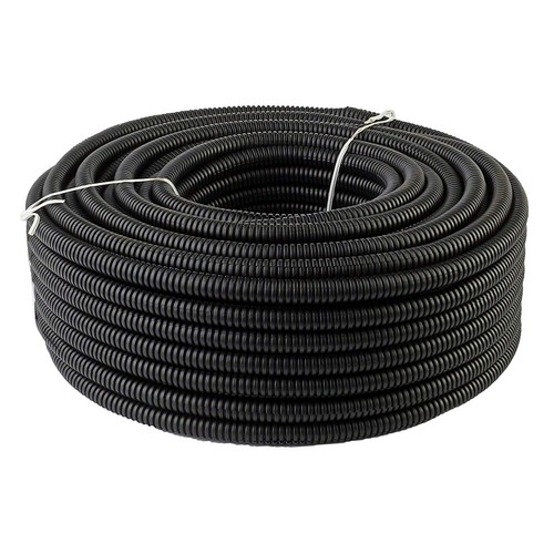 American Terminal 20 Feet Black 3/8" Split Wire Loom Conduit Polyethylene Tubing - Picture 2 of 7