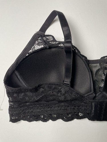 Black Lace Bra Bralette By Bali Wireless ComfortFlex Fit Convertible Lined S/P - Picture 8 of 12