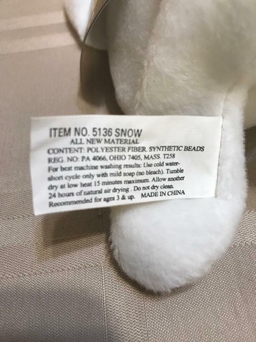 Beanie boppers 1997 24 k ""nieve el gato"" felpa animales de peluche efectos especiales - Imagen 8 de 8