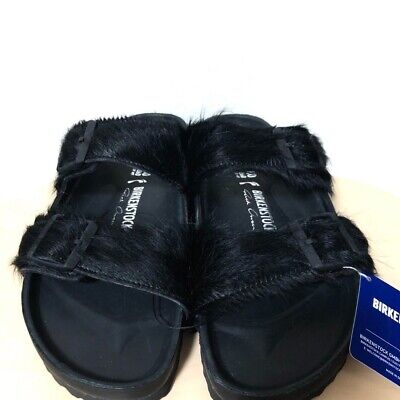 Rick Owens BIRKENSTOCK Arizona Fur Sandals Black Unused Rick Owens BIRKENSTOCK Arizona Fur Sandals Black Unused