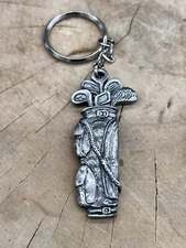 Pewter Golf Bag Key Ring (Chain) Gift Favors Present