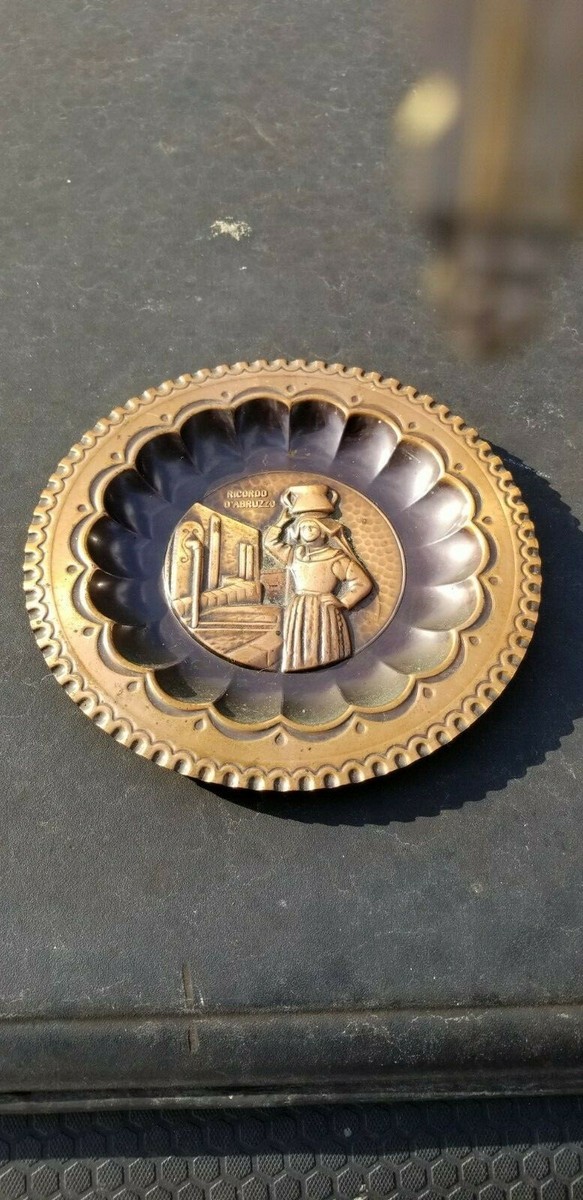 RICORDO D'ABRUZZO DEL MOLISE COPPER PLATE ART DECOR SOUVENIR ITALY