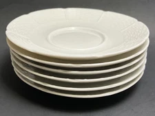 Set of 6 A. Raynaud Limoges Porcelain White 6” Saucer Plates Made in France