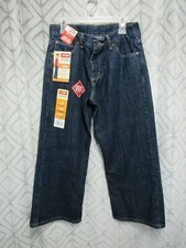 New Wrangler Jean Pants Size 10 Husky Classic Loose Straight Leg Adjust Waist