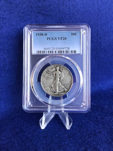 1938-D "SEMI-KEY DATE* WALKING LIBERTY HALF DOLLAR 50c *PCGS VF20 VERY FINE*