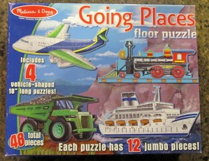 GOING PLACES FLOOR PUZZLE 4 Vehicles ~ Jumbo ~ Melissa & Doug | eBay