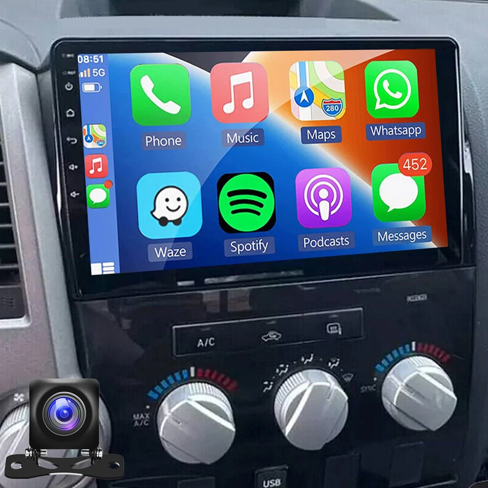 For Toyota Tundra 2007-2013 Sequoia 2008-2018 Android 12 Car Stereo GPS Radio BT - Image 2 of 4