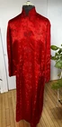 Embossed Red Silk Custom Made Long Length Chinese Robe