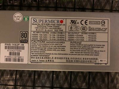 Supermicro PWS-1K62P-1R Servernetzteil 80+ Platinum 