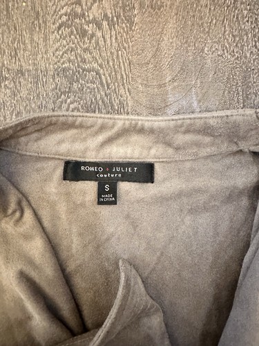 Vest Cardigan Womens Small Brown Tan Faux Suede Sleeveless Open - Picture 5 of 7