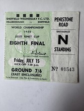 world cup 1966 ticket Spain V Switzerland