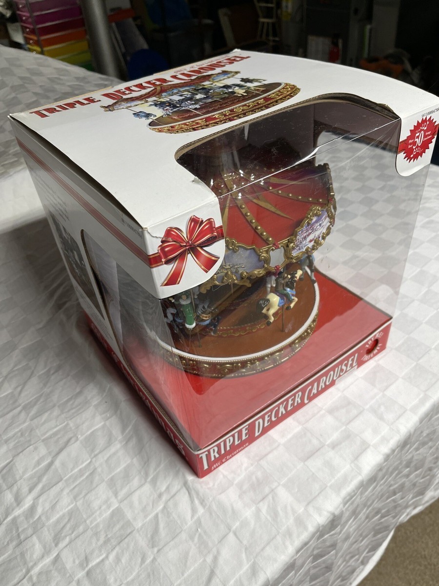 Mr christmas Triple Decker Carousel, Works Great, Led Lights , 50