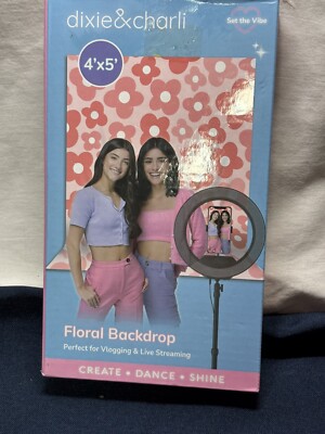 Dixie & Charli 4×5  Floral Backdrop Pinks New Sealed