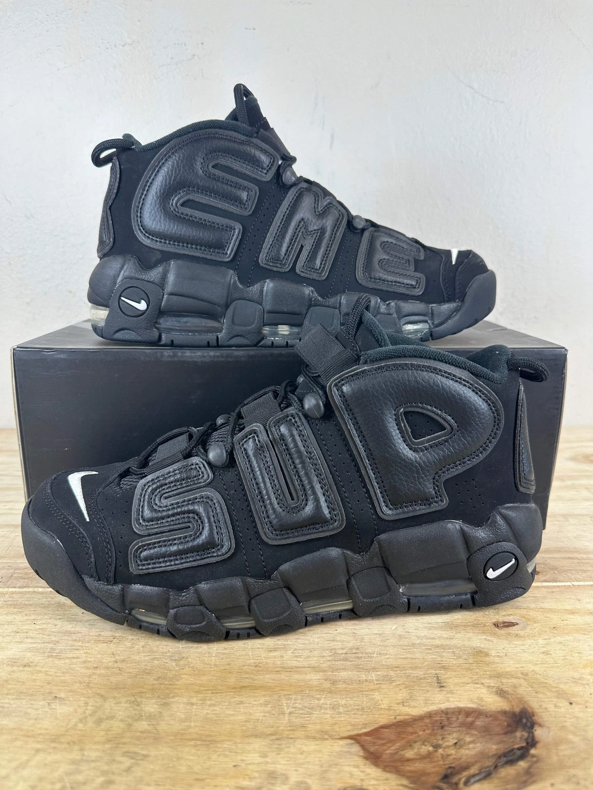 ​Baskets Nike Air More Uptempo x Supreme 'Noir' Homme Taille 8,5 NEUVES 902290 001