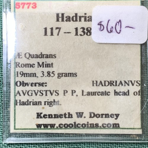 Hadrian, AE Quadrans,Ancient Rome,Rev.COS III Between Standards - Picture 4 of 6