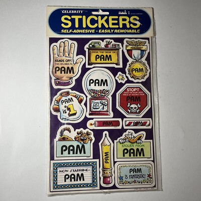 Vintage 1983: CELEBRITY - Mark 1  NAME STICKERS  Pam  New