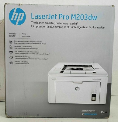 NEW HP LaserJet Pro M203dw Laser Printer Black \u0026 White Mobile Print Up to  30,000 | eBay