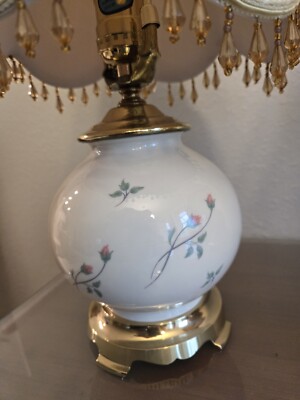 Lenox rose manor lamps with shades refurbished. | eBay