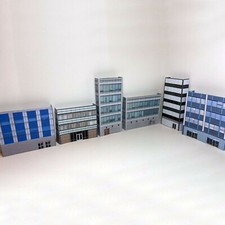 Card Low Relief OO Gauge Buildings City Pack of 6 1/76 Scale 4mm model Set 21