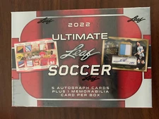 2022 Leaf Ultimate Soccer Factory Sealed 5 Auto 1 Memorabilia Per Hobby Box