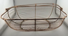 Copper Wire Basket for Display, Fruit, Bread~Oblong Shape 13x10 Gift Basket