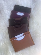 Minimalist Card Wallet with with two card slots, leather handmade