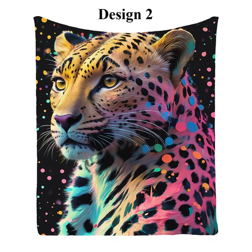 Leopard Spots Dots Flannel Bedspread Sofa Lounge Throw Blanket Holiday Gift - Picture 10 of 14