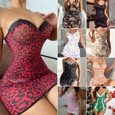 Women Sexy Lingerie Lace Sheer Babydoll Slim Dress Nightwear Underwear Sleepwear