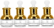 4Pcs High-grade Essential Oil Bottles Cosmetic Sub-bottle clear, gold, white