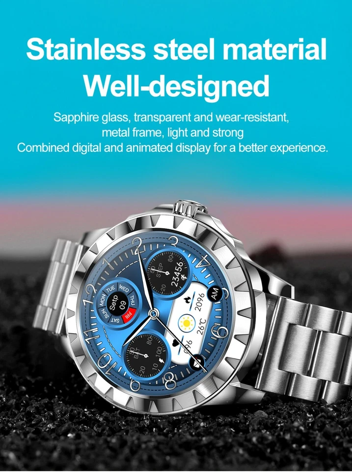 LEMFO LEMZ Man Business Sports SmartWatch 1.39" AMOLED Screen Bluetooth Call ECG - Image 3 of 4