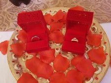 Indian/Pakistani wedding ring plate/pillow Rangoli thaal menhdi taal shaadi gold