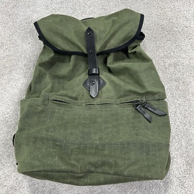 TANNER GOODS Olive Green Fabric Voyager Unisex Backpack Flaw