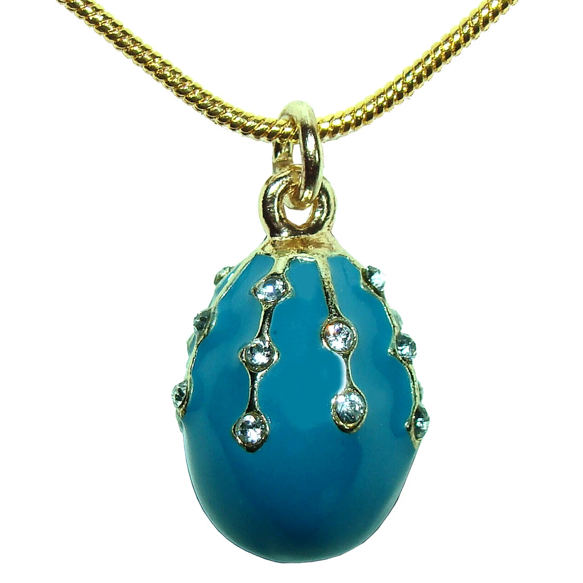 Pendentif oeuf de chat de style Fabergé : émail violet