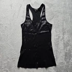 Express Tank Top Women's S Sequin Black Party Club Pima Cotton Modal Going Out