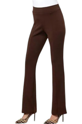 IMAN Women's Straight Leg Pant Dark Brown