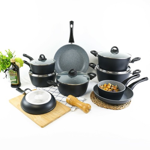 URBN-CHEF Forged Aluminium Induction Cooking Pots Pans Frying Pan Cookware Set